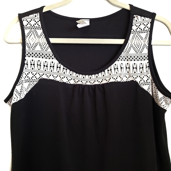 PerSeption Concept Tank Top L Large Black White Lace - Picture 2 of 5
